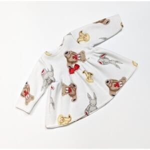 Vintage Carters Fleece Dress sz 6-9m